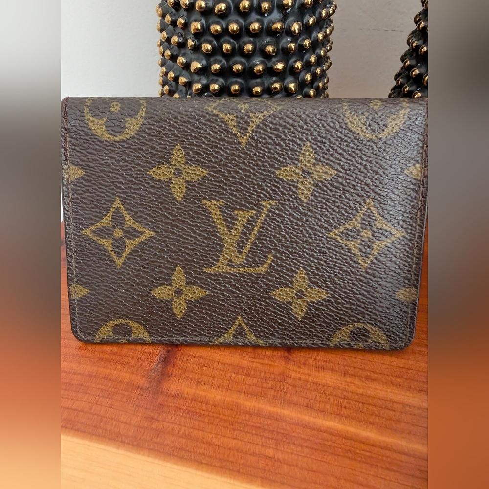 Louis Vuitton Porto 2 Cart Vertical Business Card Holder/Case Monogram Canvas